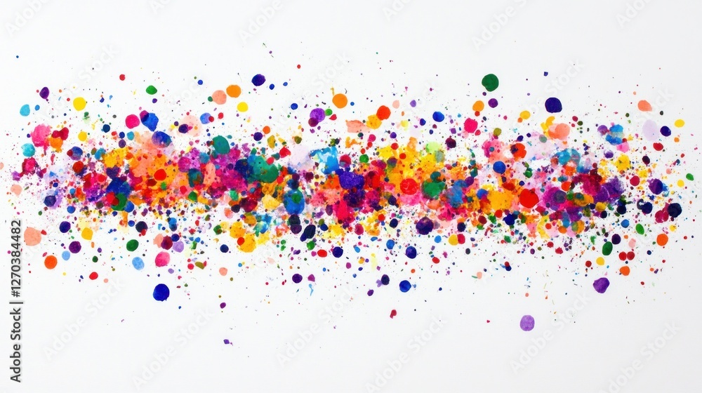 Aufkleber a vibrant splash of color with various paint dots creating an abstract design.