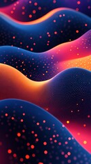 Abstract Colorful Waves: Glowing Particle Dreamscape