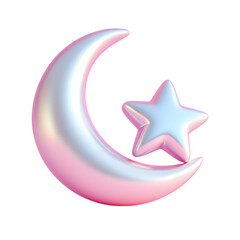 Obraz premium Crescent Moon and Star Symbol for Ramadan 