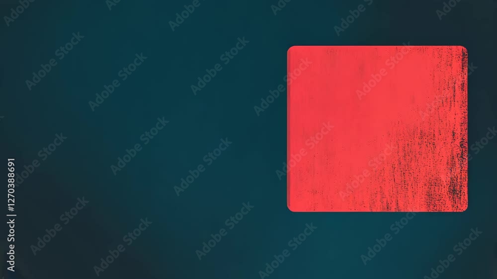 Poster textured red rectangle with rounded corners on a dark blue background. minimalist abstract design wi