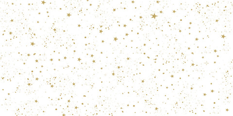 White festive background with stars, seamless pattern in boho style for tarot, astrology, zodiac signs. Vintage vector art, magic universe.