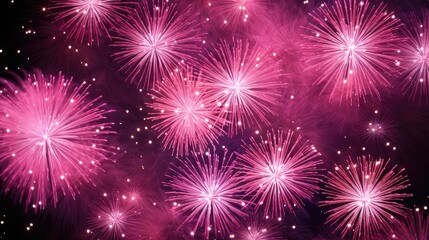 Naklejka premium sky fireworks pink