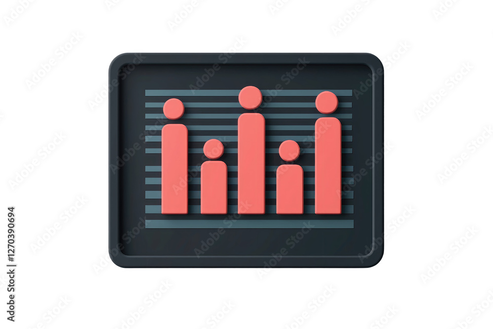 Poster seminar lecture concept. stylized chart representation showing growth trends in various sectors.