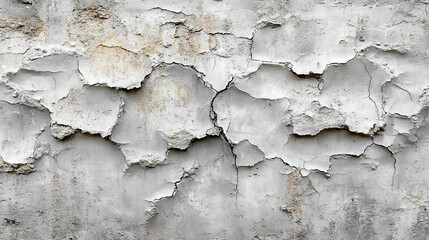 Obraz premium An old cement wall with a seamless white-painted texture. The surface showcases subtle imperfections, natural cracks, and weathered details. Suitable for marketing or business purposes