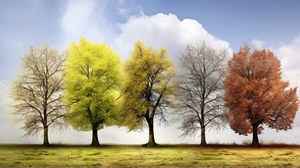 growth four seasons trees