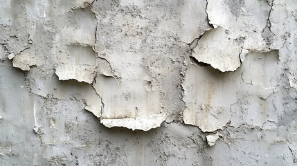Obraz premium An old cement wall with a seamless white-painted texture. The surface showcases subtle imperfections, natural cracks, and weathered details. Suitable for marketing or business purposes