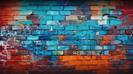 Fototapeta premium colors brick wall angle
