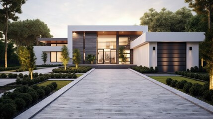 sleek house driveway