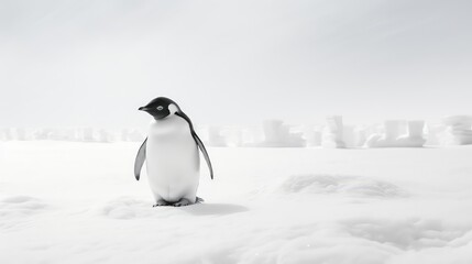 Naklejka premium antarctic wildlife photography white and black