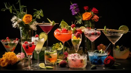 Fototapeta premium drinks cocktails table