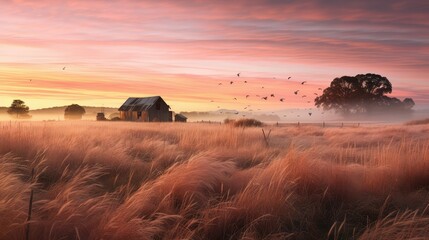 sunrise landscape oranic farm