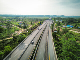 the view of the Balsam (Balikpapan - Samarinda) toll road connecting the cities of Samarinda and...