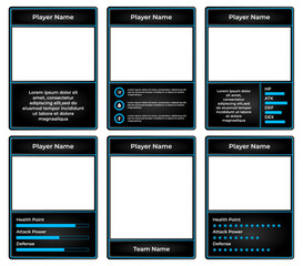 games bundle card border with modern theme and black and blue color, for in-game materials and trading cards