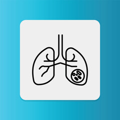 Tuberculosis icon.  Editable stroke. Vector illustration	
