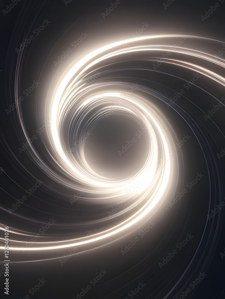 Poster abstract swirl of light trails on dark background modern futuristic design element