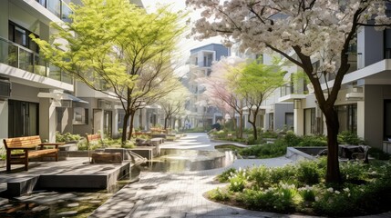 Fototapeta premium oaks trees neighborhood