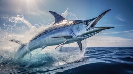 Obraz premium leap white marlin