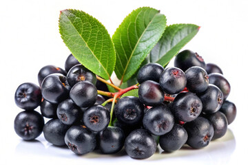 Fototapeta premium Chokeberry fruit images. Fresh fruits close-up photography. Fruit marketing, advertising and blog stock photos.