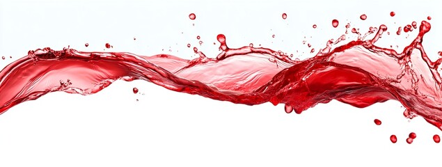 Crimson Wine Splash: A vibrant wave of red wine against a pure white backdrop.  