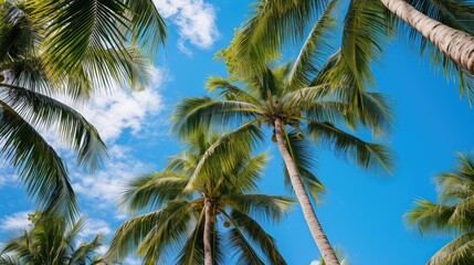 fronds tall palm trees