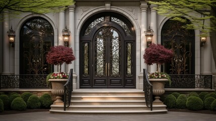 columns house front door