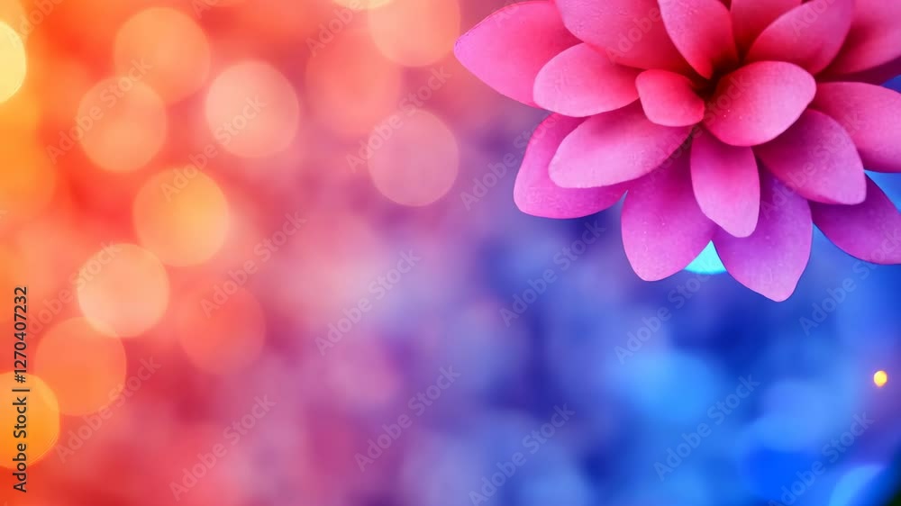 Poster vibrant diwali abstract with glowing patterns and radiant lights in pink and blue gradient bokeh bac