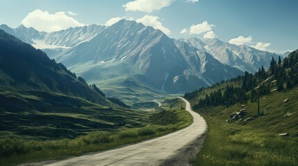 snow side view of road