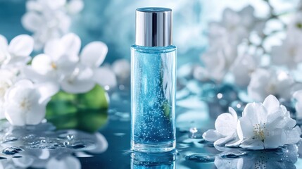 Illuminating Blue Serum Gel Texture for Luxurious Skincare with Clear Visual Effect