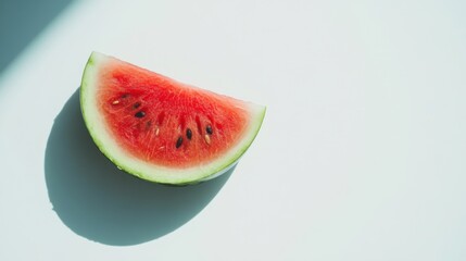 Refreshing Summer Vibes: Vibrant Slice of Watermelon on White Background
