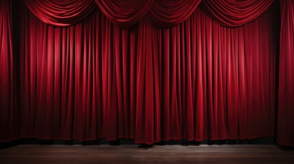 Fototapeta premium performance red stage curtains