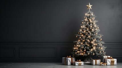 Fototapeta premium serene christmas tree dark