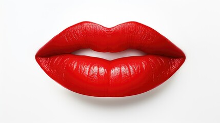 Obraz premium red lips white background