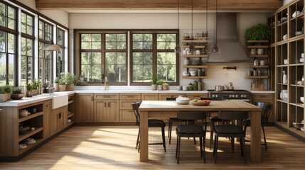 Fototapeta premium shelving new home kitchen