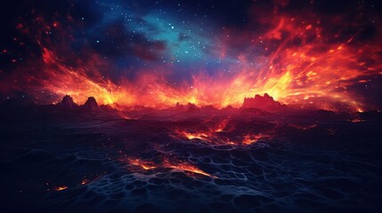 Fototapeta premium torch red blue flames