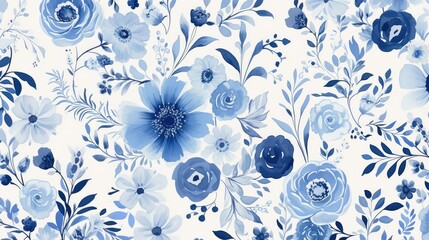 decal blue floral pattern