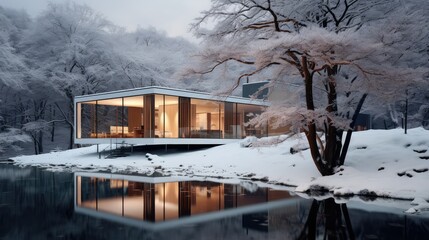 architecture house in winter
