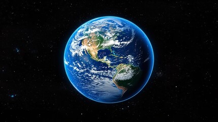 Obraz premium Breathtaking View of Earth from Space with Visible Continents, Celebrating Earth Day