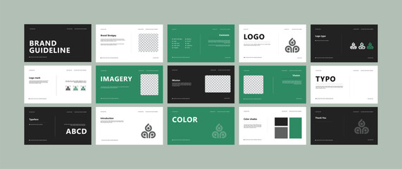Brand identity design template. Brand guidelines templates. Logo and brand strategy guide manual presentation. Logo guideline book.