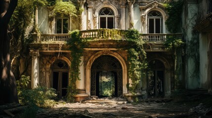 Fototapeta premium decay house falling apart