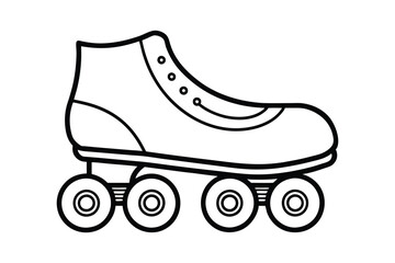 Line art of a roller skating shoe vector illustration1.eps
