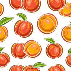 Vector Peach Seamless Pattern