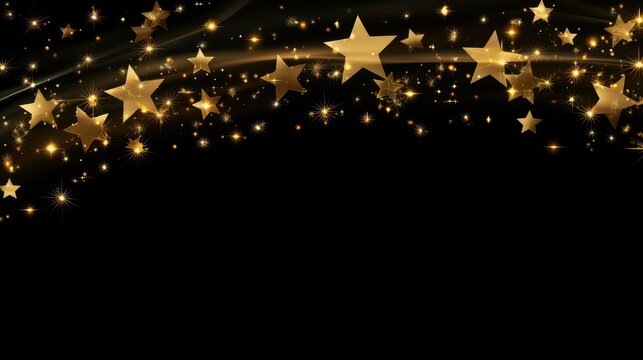 frame gold stars transparent background