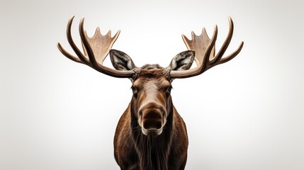 Fototapeta premium animal moose white background