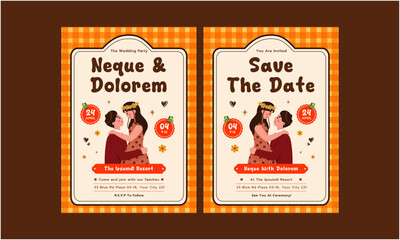 Wedding Invitation Template. Beautiful wedding invitation template. Simple and elegant wedding card template
