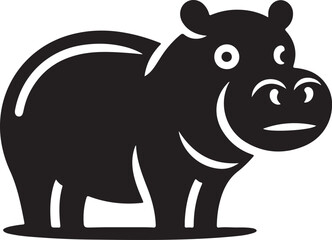 Silhouette vector of a hippopotamus standing with a strong body. Perfect for wildlife logos, nature designs, and branding. Available in EPS format.