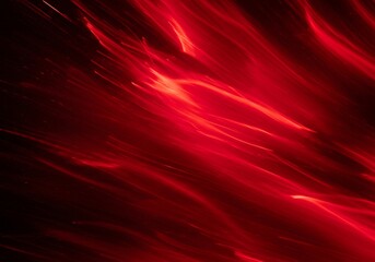 A vibrant red light streak flows and curves in this abstract composition, adding a dynamic touch to the dark backdrop