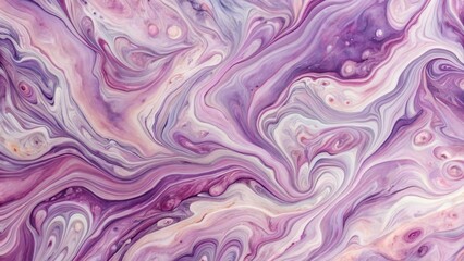 Fototapeta premium Swirling Hues of Lavender and Violet An Abstract Fluid Acrylic Painting with Intricate Marble Effects