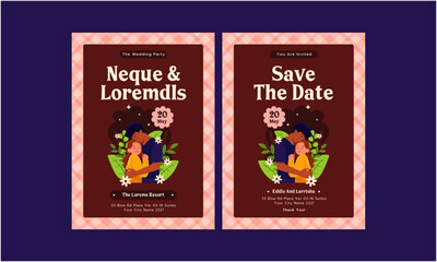 Wedding Invitation Template. Design illustration for wedding and vip cover template, banner.
