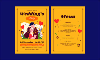 Wedding Invitation Template. Design illustration for wedding and vip cover template, banner.
