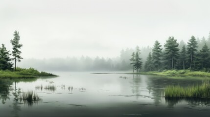Obraz premium peaceful green gray